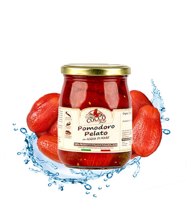 Pomodori pelati a mano in Acqua di Mare